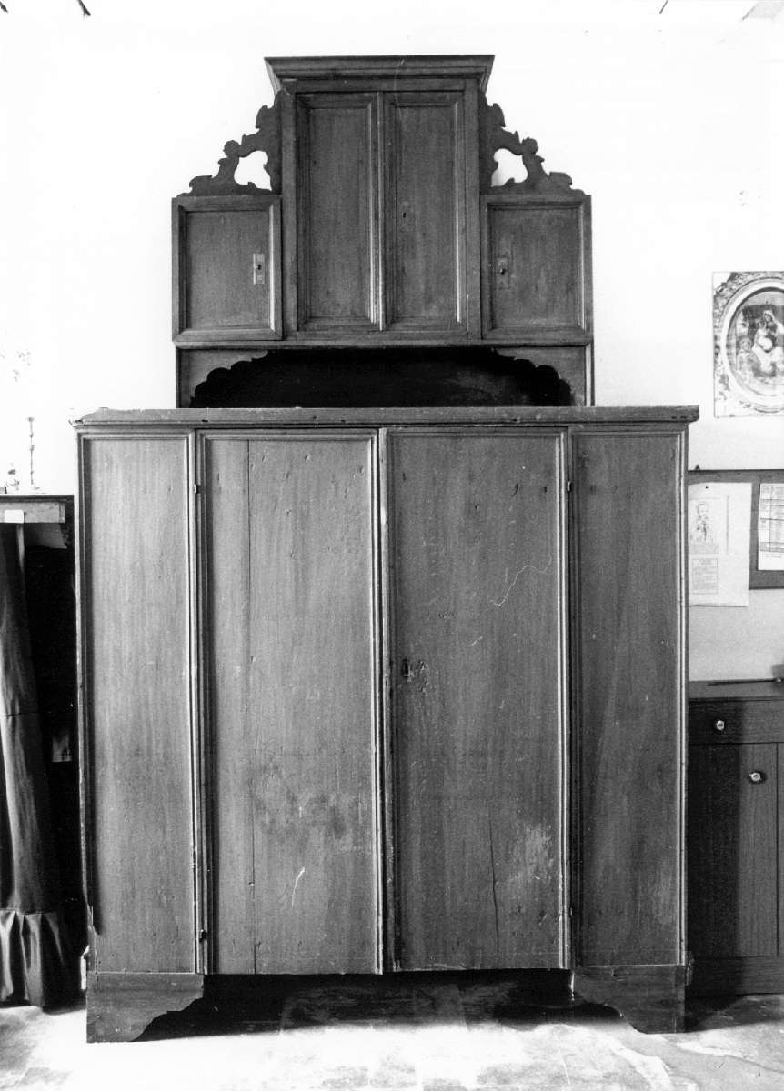 credenza con alzata - manifattura emiliano-lombarda (sec. XIX)