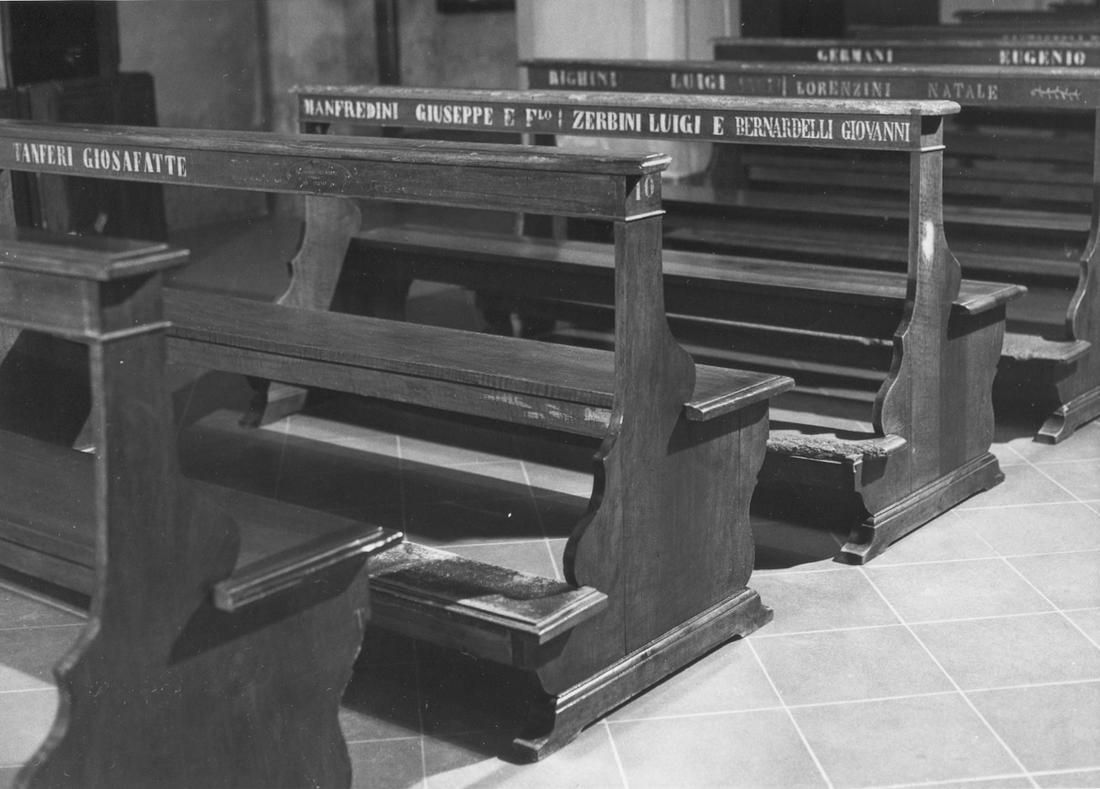 banco da chiesa, serie - manifattura emiliana (sec. XIX)
