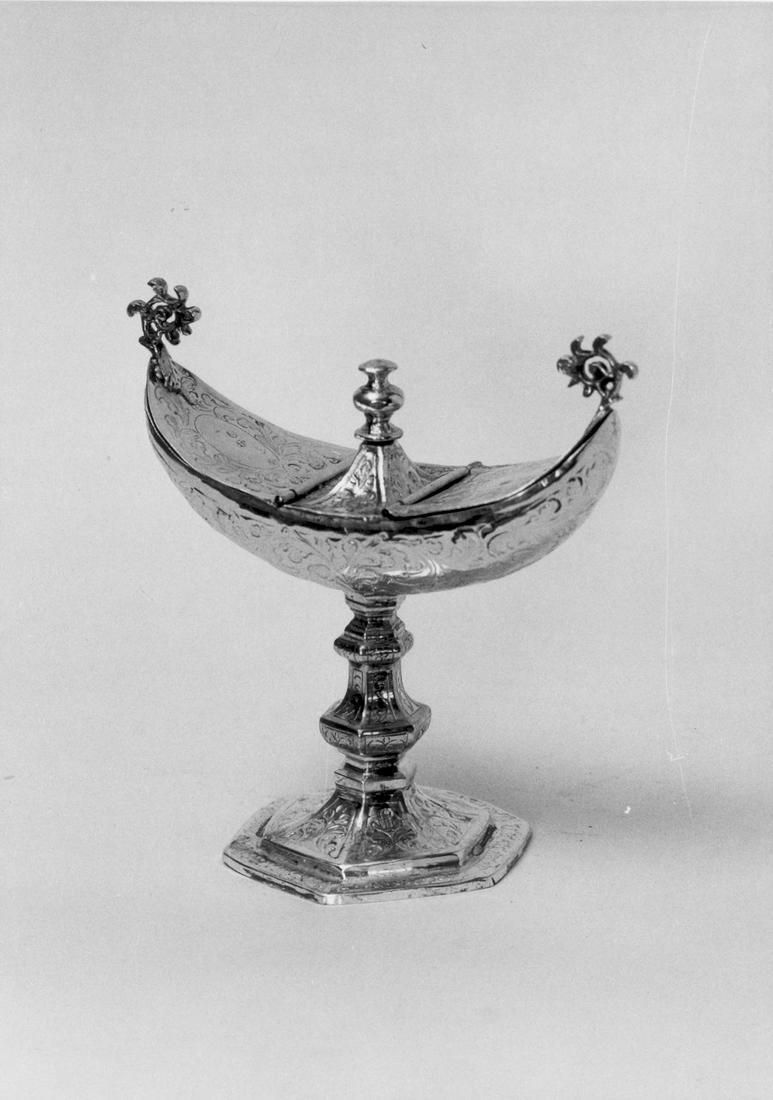 navicella portaincenso - manifattura emiliana (fine/inizio secc. XVIII/ XIX)