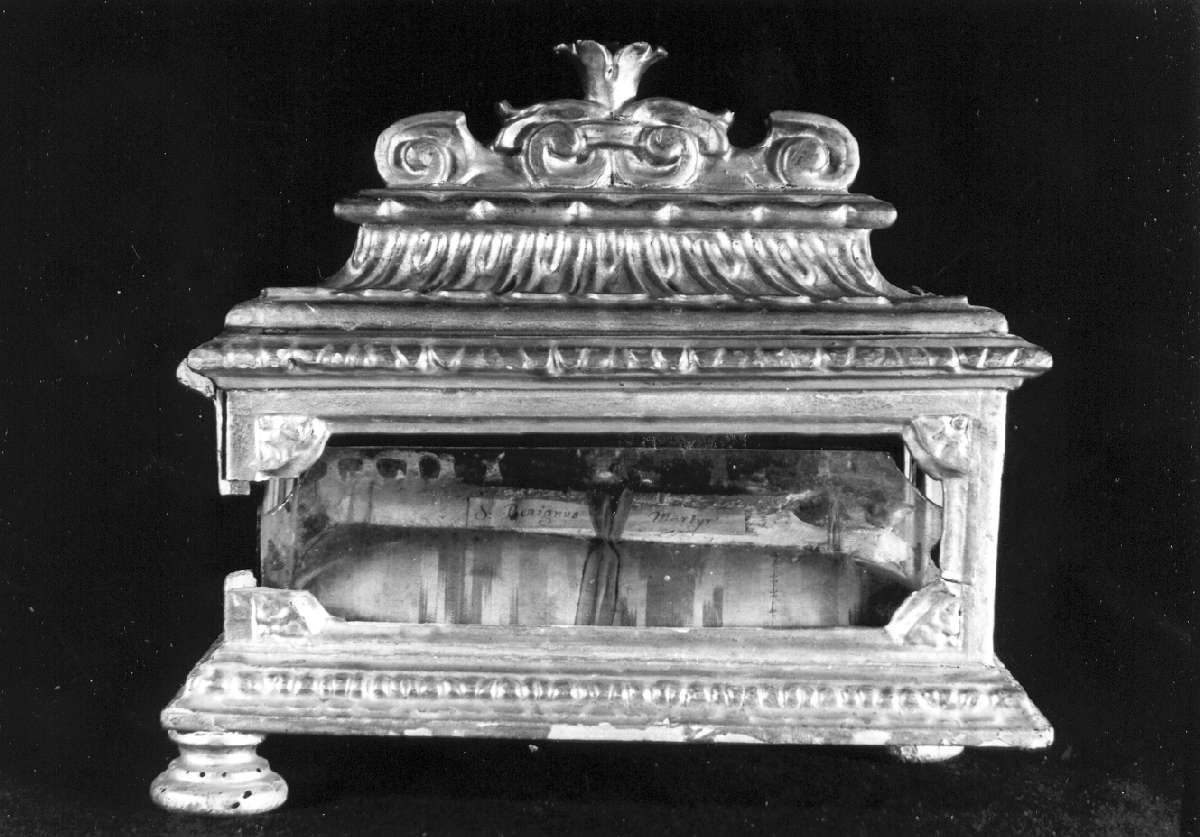 reliquiario a teca - a urna, serie - manifattura modenese (fine sec. XVII)