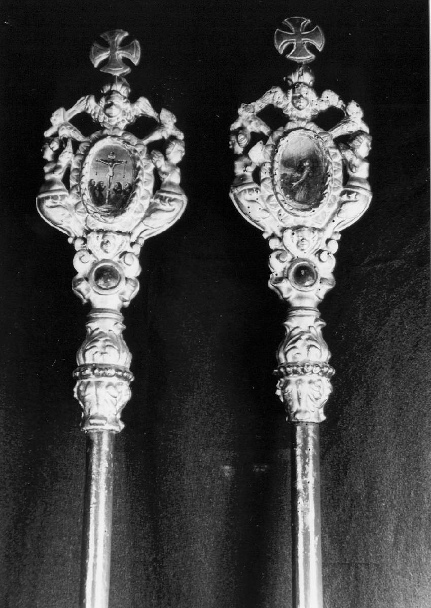 mazza processionale, serie - manifattura emiliana (sec. XIX)