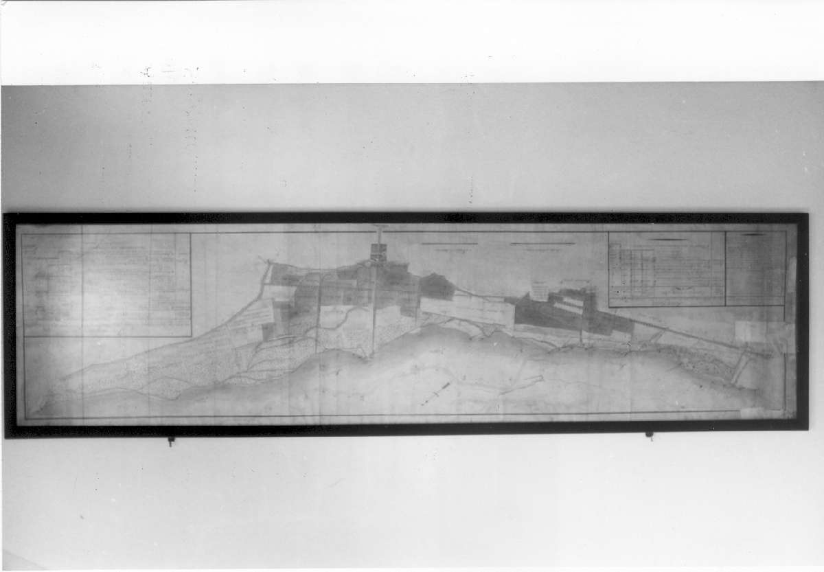 mappa topografica delle proprietà ex estensi nel 1814 (dipinto) di Ferrari Andrea (sec. XIX)