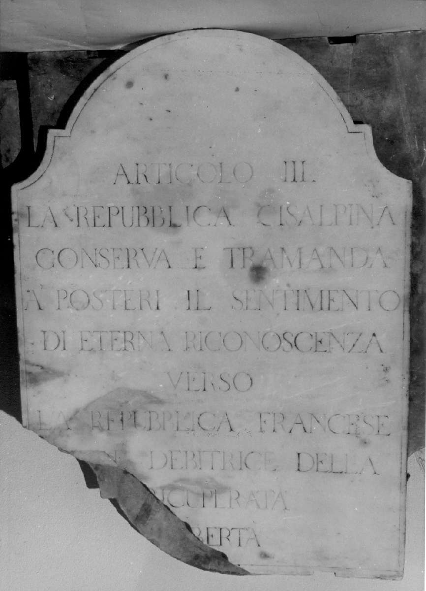 lapide - produzione emiliana (sec. XVIII)