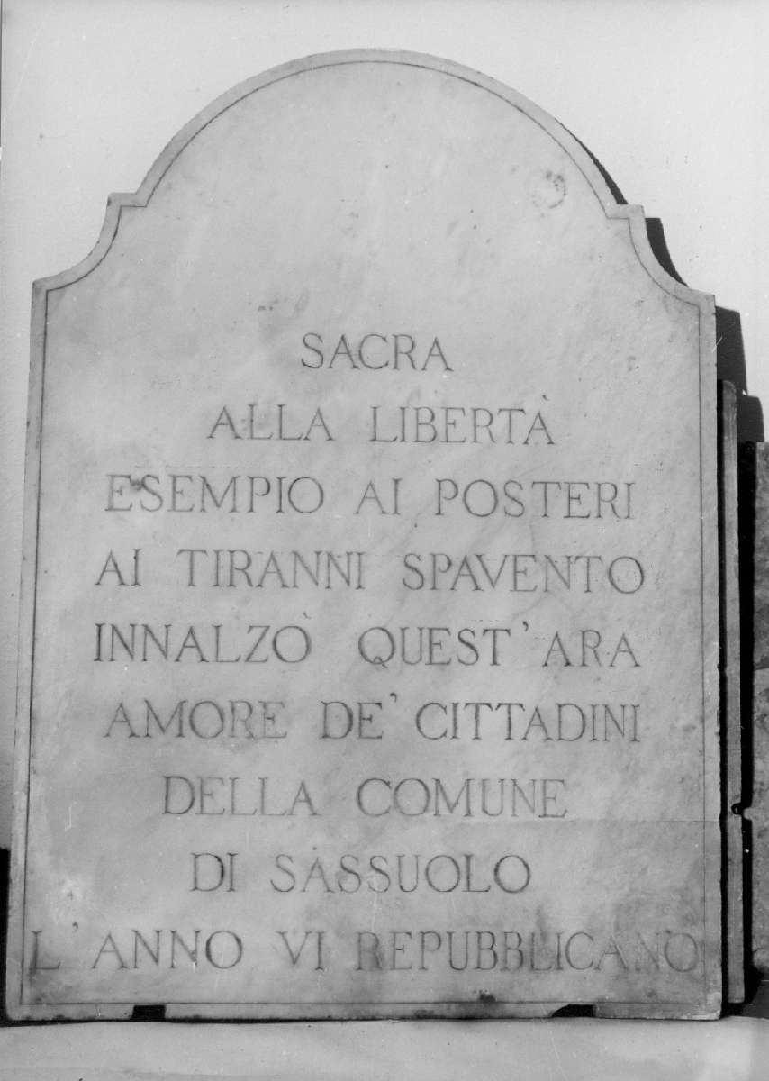 lapide - produzione emiliana (sec. XVIII)