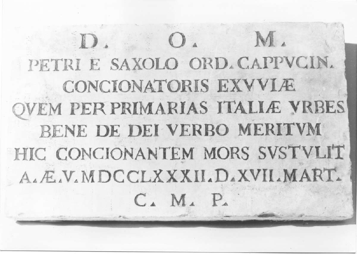 lapide - produzione emiliana (sec. XVIII)