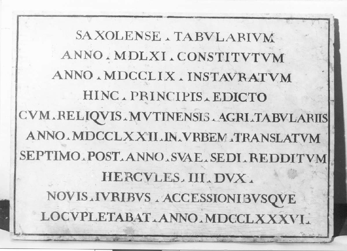 lapide - produzione emiliana (sec. XVIII)