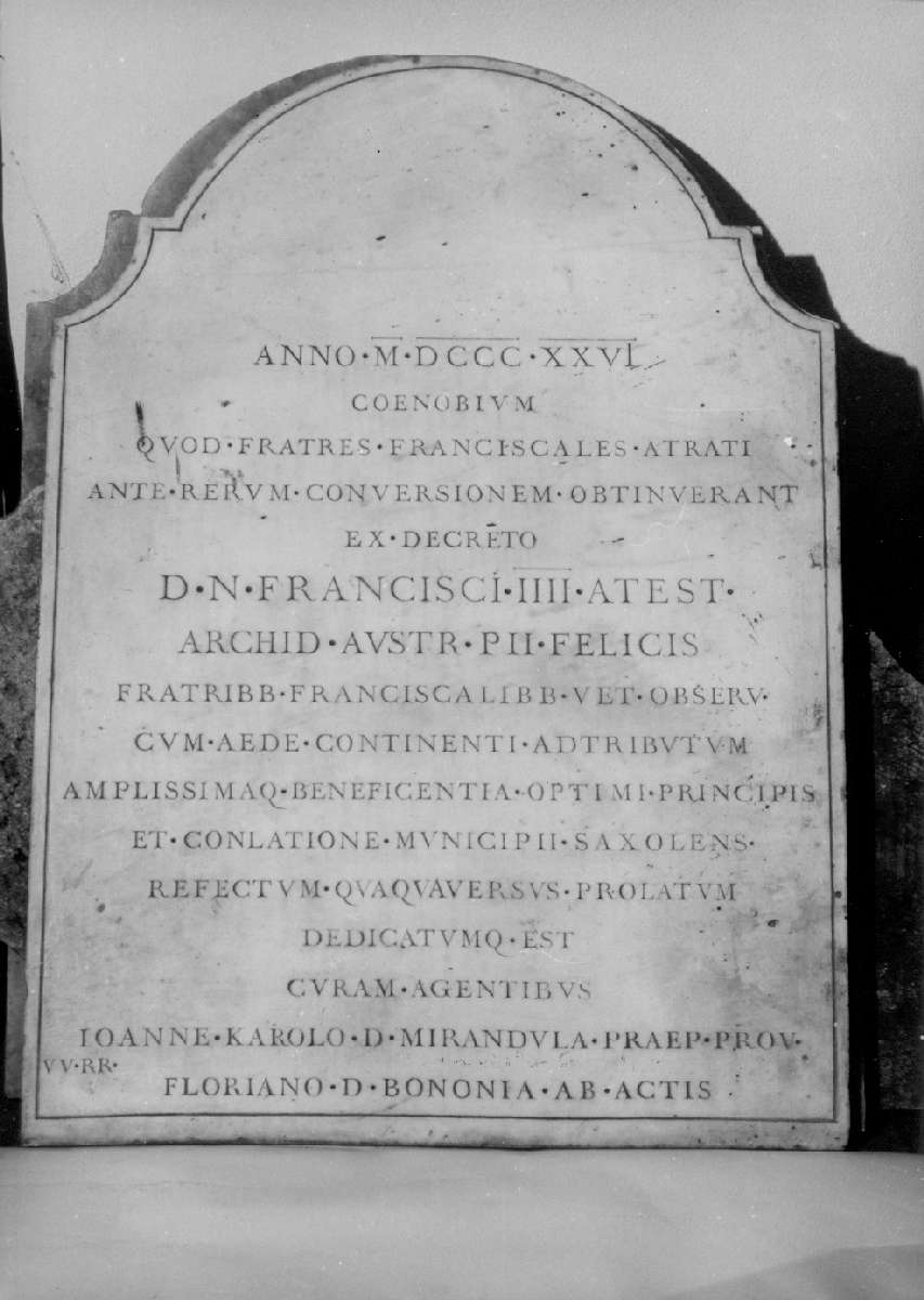 lapide - produzione emiliana (sec. XIX)