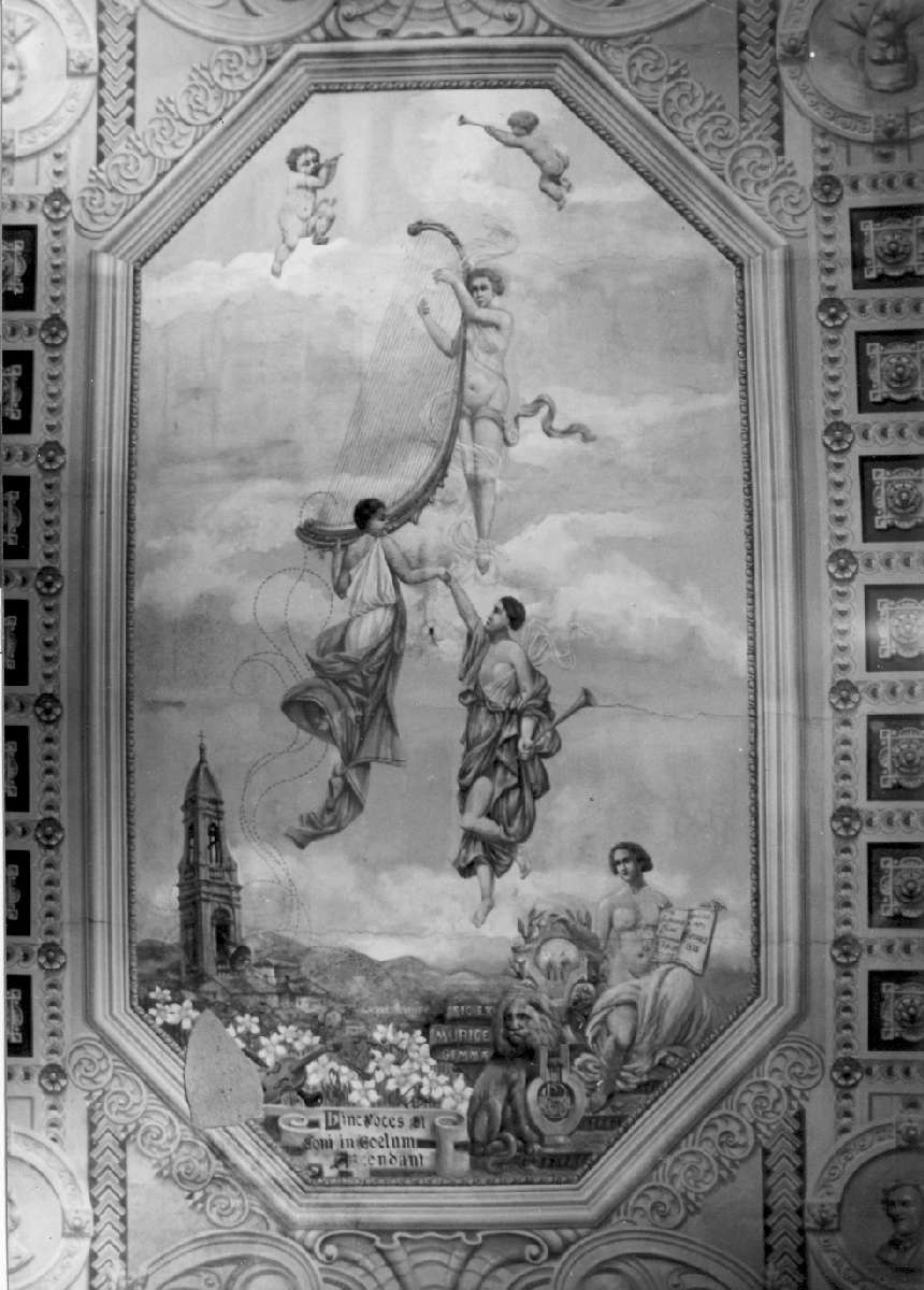 allegoria della banda musicale di Sassuolo (soffitto dipinto) di Chicchi Umberto (sec. XX)
