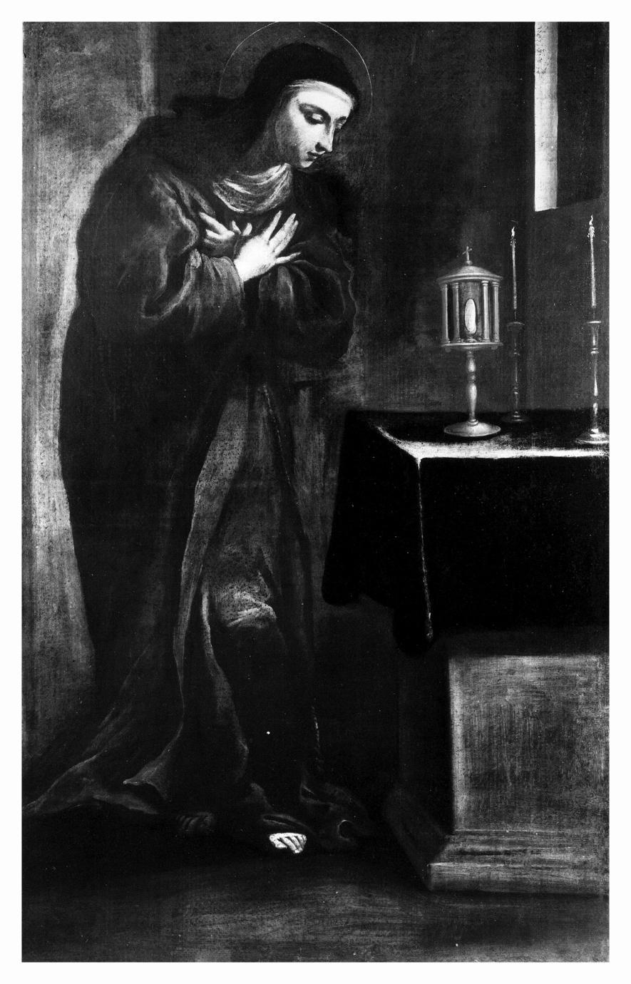 Santa Chiara (dipinto) di Crespi Giuseppe Maria detto Spagnoletto (cerchia) (metà sec. XVIII)