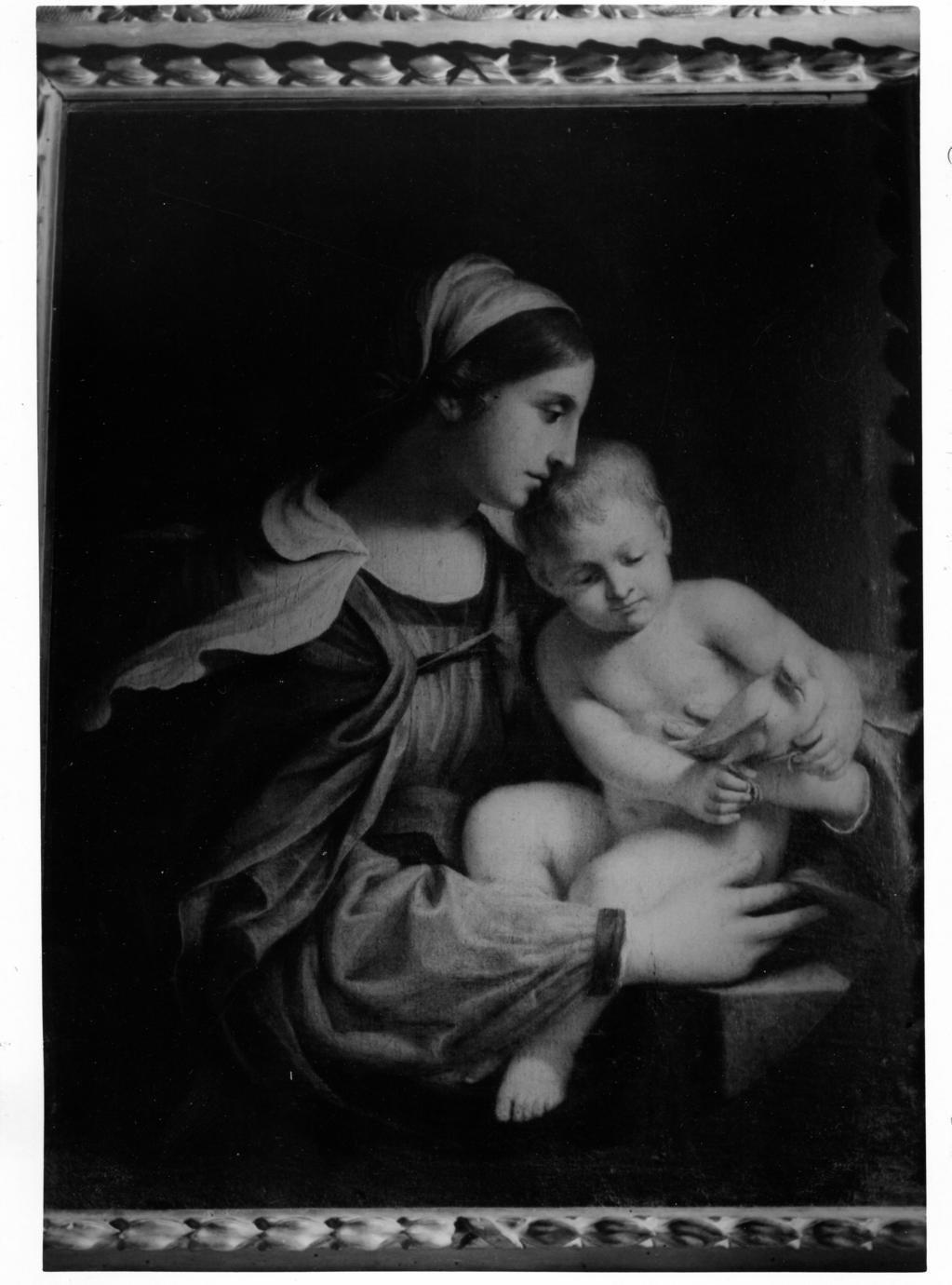 Madonna con Bambino (dipinto) di Cerrini Giovanni Domenico detto Cavaliere Perugino (maniera) (sec. XVII)