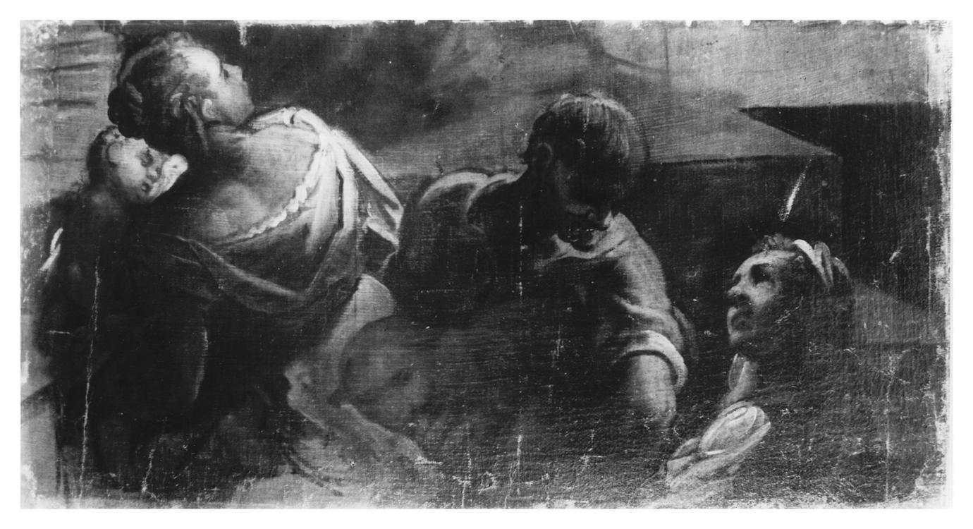 figure (dipinto, frammento) - ambito veneto (ultimo quarto sec. XVI)