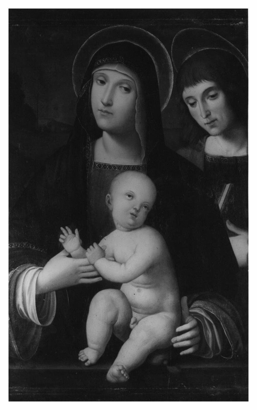 Madonna con Bambino e San Giovanni Evangelista (dipinto) di Raibolini Francesco detto Francia (scuola) (prima metà sec. XVI)