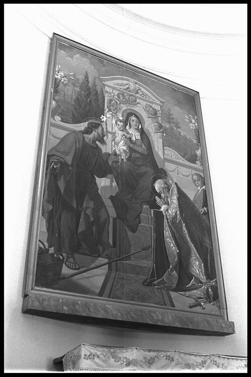 Madonna con Bambino in trono, San Giuseppe e San Martino (dipinto) di Guglielmino (sec. XX)