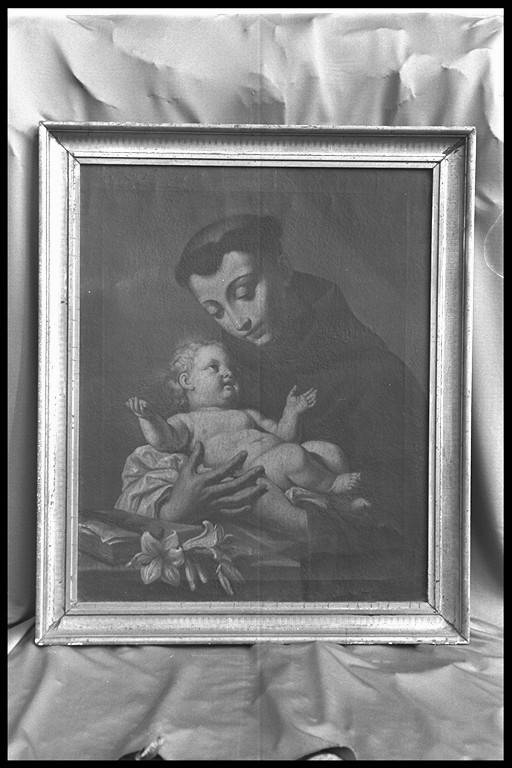 Sant'Antonio da Padova con Gesù Bambino (dipinto) - produzione emiliana (fine/inizio secc. XVIII/ XIX)