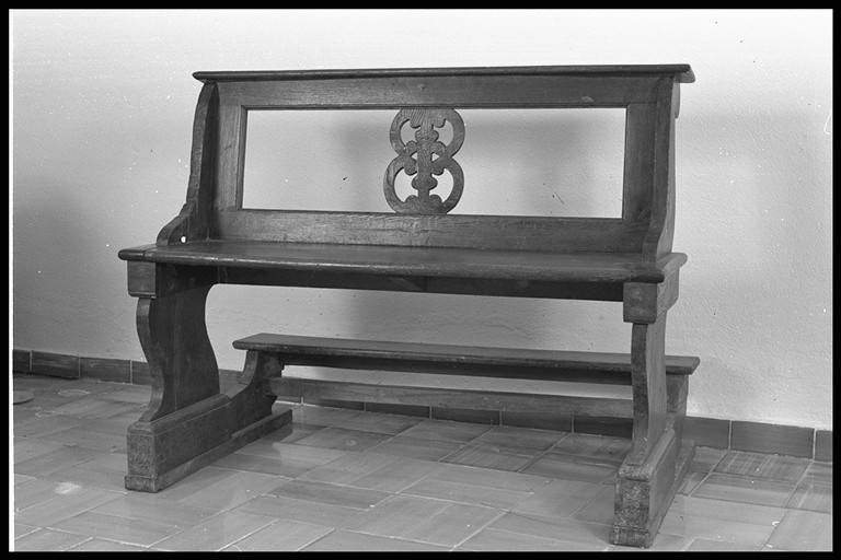 banco da chiesa, serie - manifattura modenese (seconda metà sec. XIX)