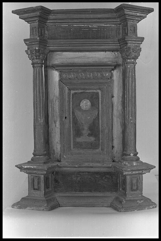 tabernacolo - a frontale architettonico - manifattura emiliana (sec. XVII)