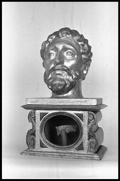 reliquiario antropomorfo - a testa - manifattura emiliana (seconda metà sec. XVII)