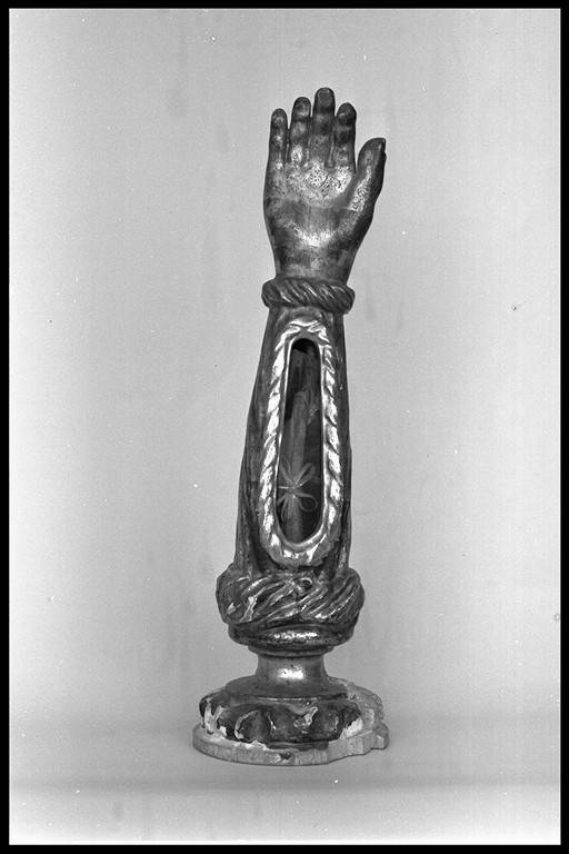 reliquiario antropomorfo - a braccio - manifattura emiliana (metà sec. XVII)