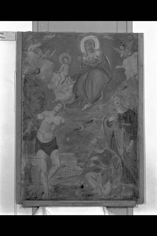 Madonna della Ghiara con San Sebastiano, San Rocco e Santa Lucia (dipinto) - ambito emiliano (inizio sec. XVIII)