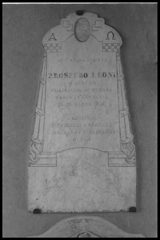 lapide tombale - produzione emiliana (sec. XX)