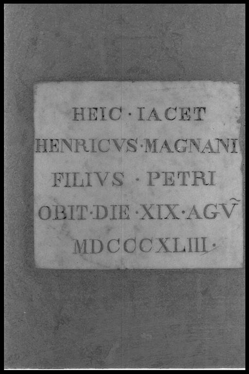 lapide tombale - produzione emiliana (sec. XIX)