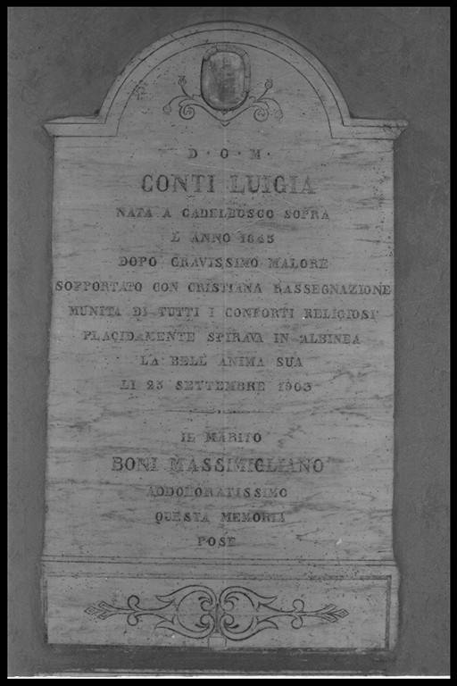 lapide tombale - produzione emiliana (sec. XX)