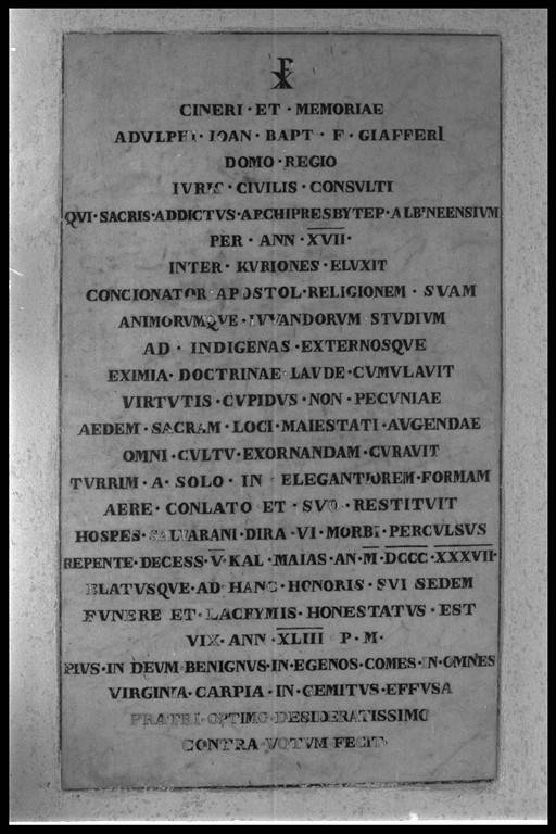 lapide tombale - produzione emiliana (sec. XIX)