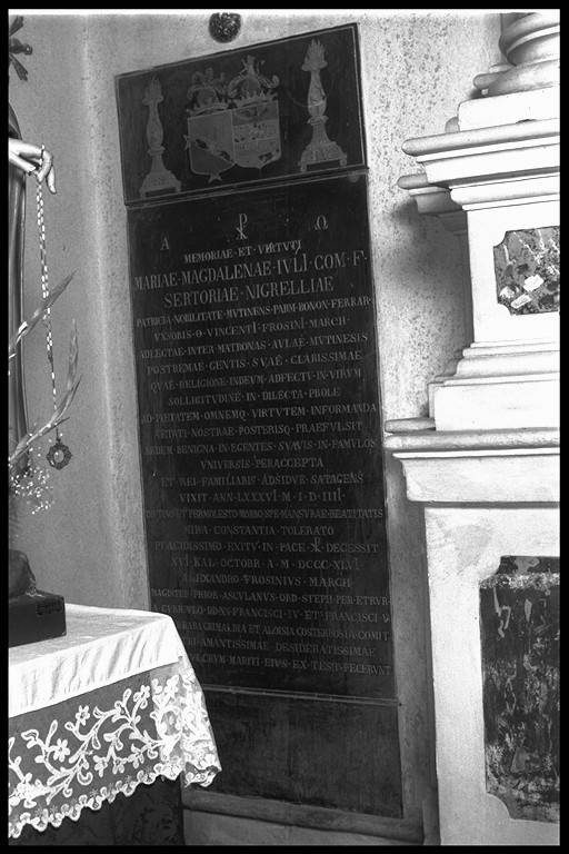 lapide tombale - ambito emiliano (sec. XIX)