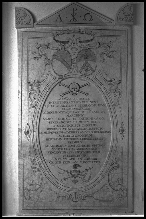 lapide tombale - produzione emiliana (sec. XVIII)