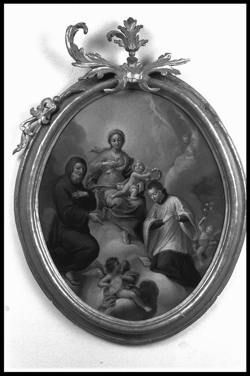 Madonna con Bambino in gloria con San Francesco di Paola e San Luigi (dipinto) - ambito emiliano (sec. XVIII)