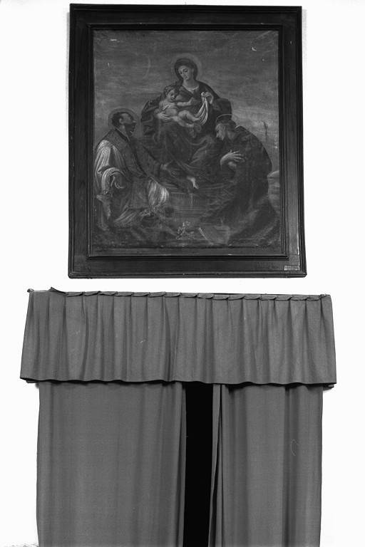 Vergine con San Carlo Borromeo e Sant'Antonio da Padova, Vergine e santi (dipinto) - ambito emiliano (metà sec. XVII)