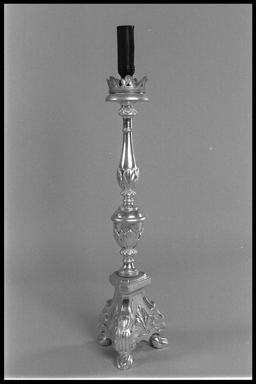 candeliere d'altare - manifattura emiliana (fine/inizio secc. XVIII/ XIX)