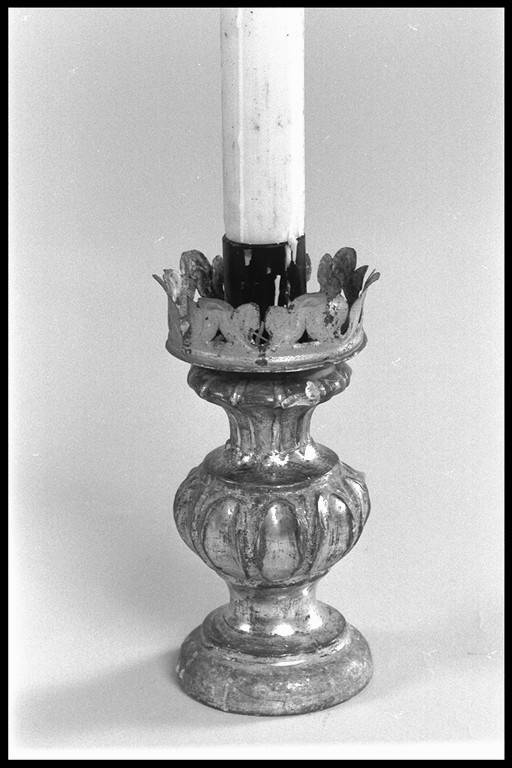 candeliere d'altare, serie - manifattura emiliana (metà sec. XIX)