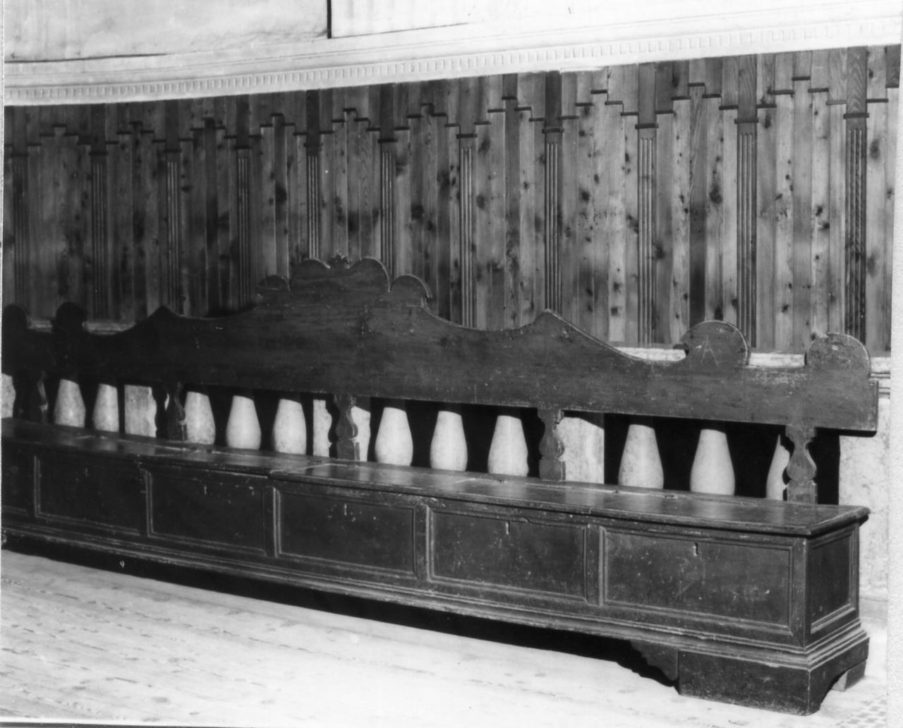 cassapanca - bottega modenese (seconda metà sec. XVIII)