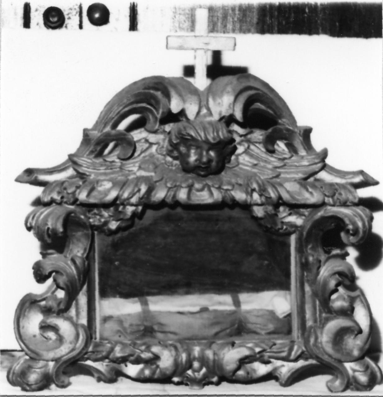 reliquiario a teca - a cassetta, serie - bottega emiliana (seconda metà sec. XVII)