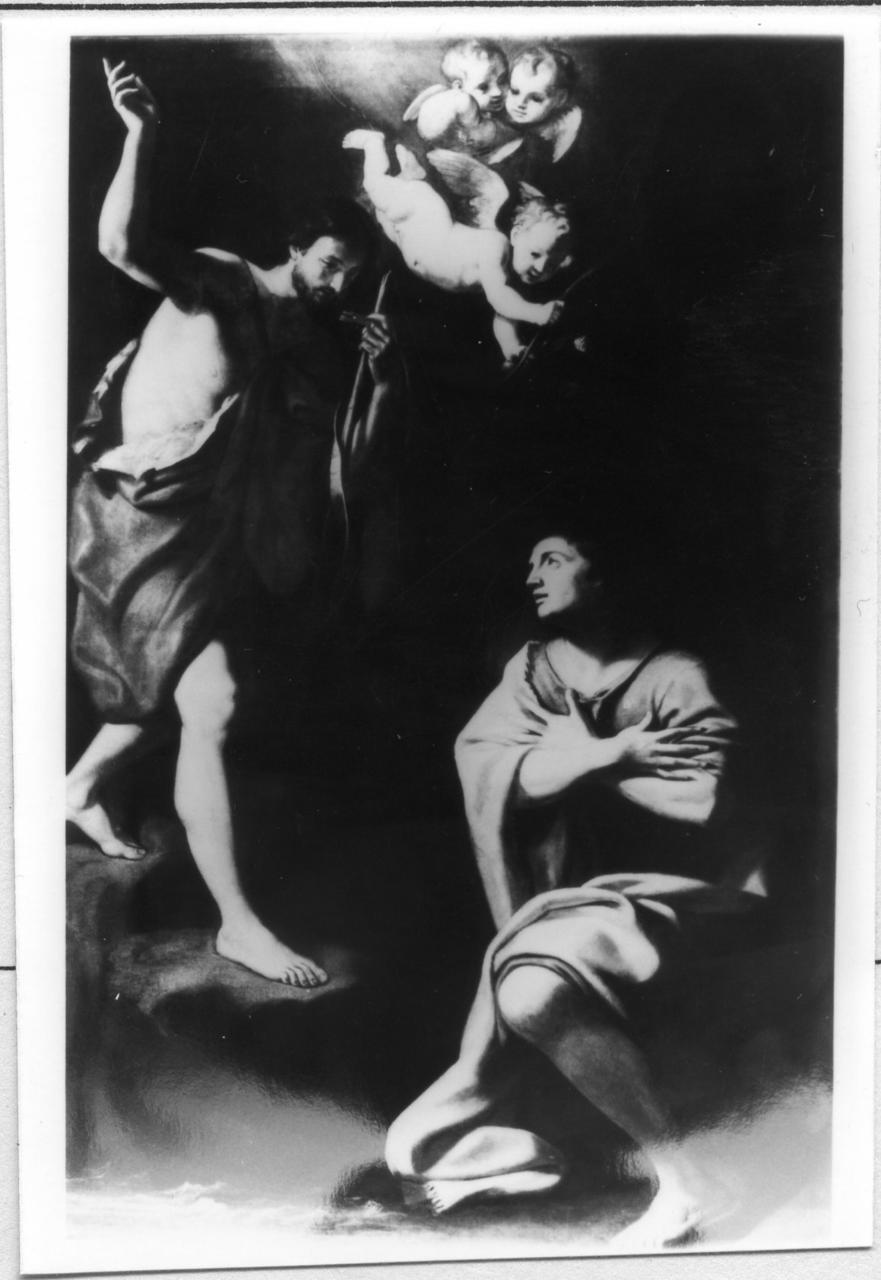 San Giovanni Battista appare a San Curio (dipinto) di Lamberti Bonaventura (sec. XVII)