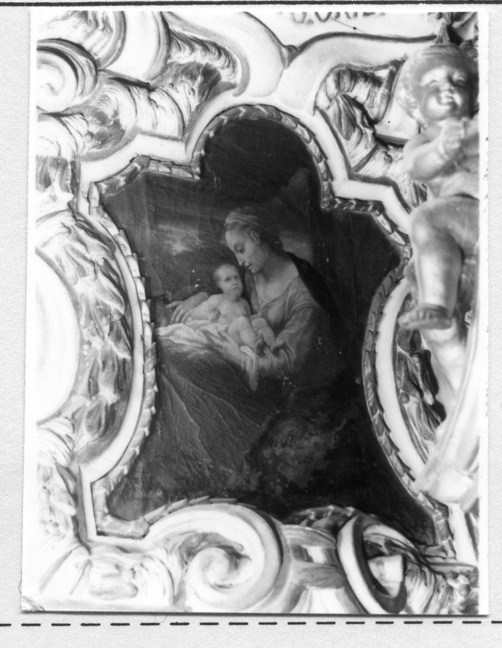 Madonna in adorazione di Gesù Bambino (dipinto) di Mari Alessandro (sec. XVII)