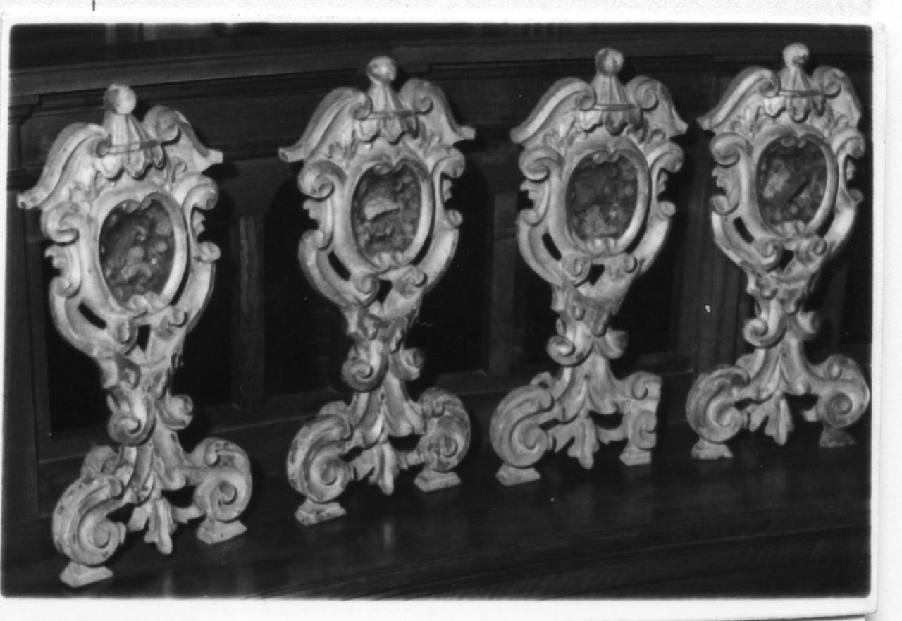 reliquiario, serie - bottega modenese (inizio sec. XVIII)