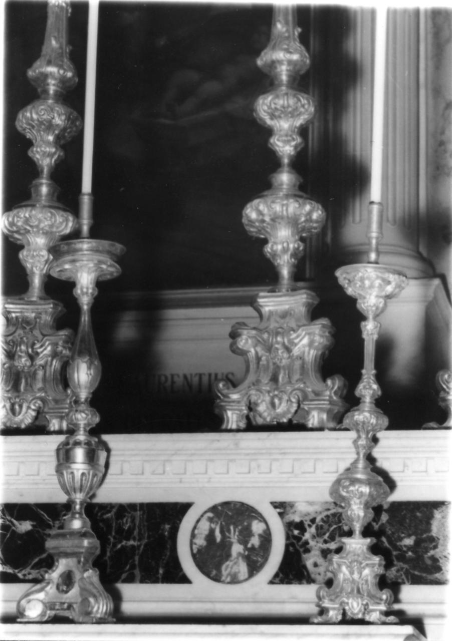 candeliere, serie - bottega emiliana (seconda metà sec. XIX)