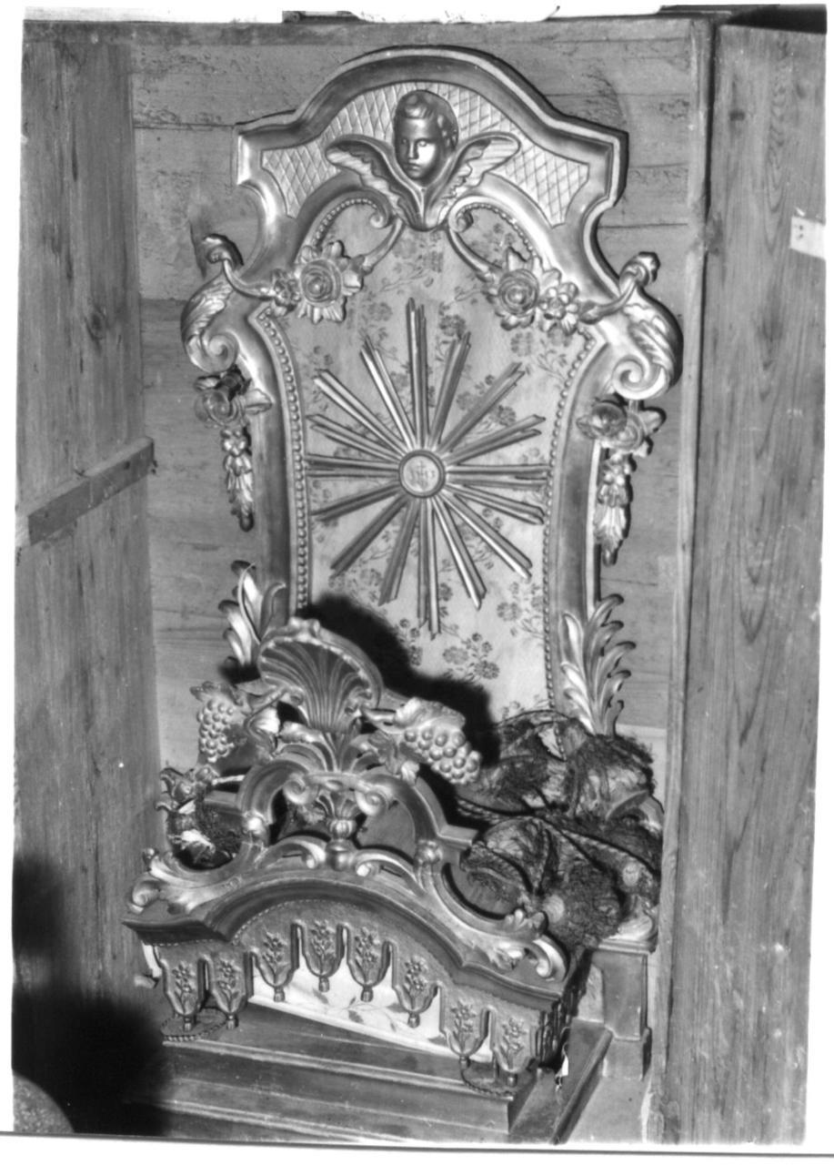 tronetto per esposizione eucaristica - bottega modenese (prima metà sec. XIX)