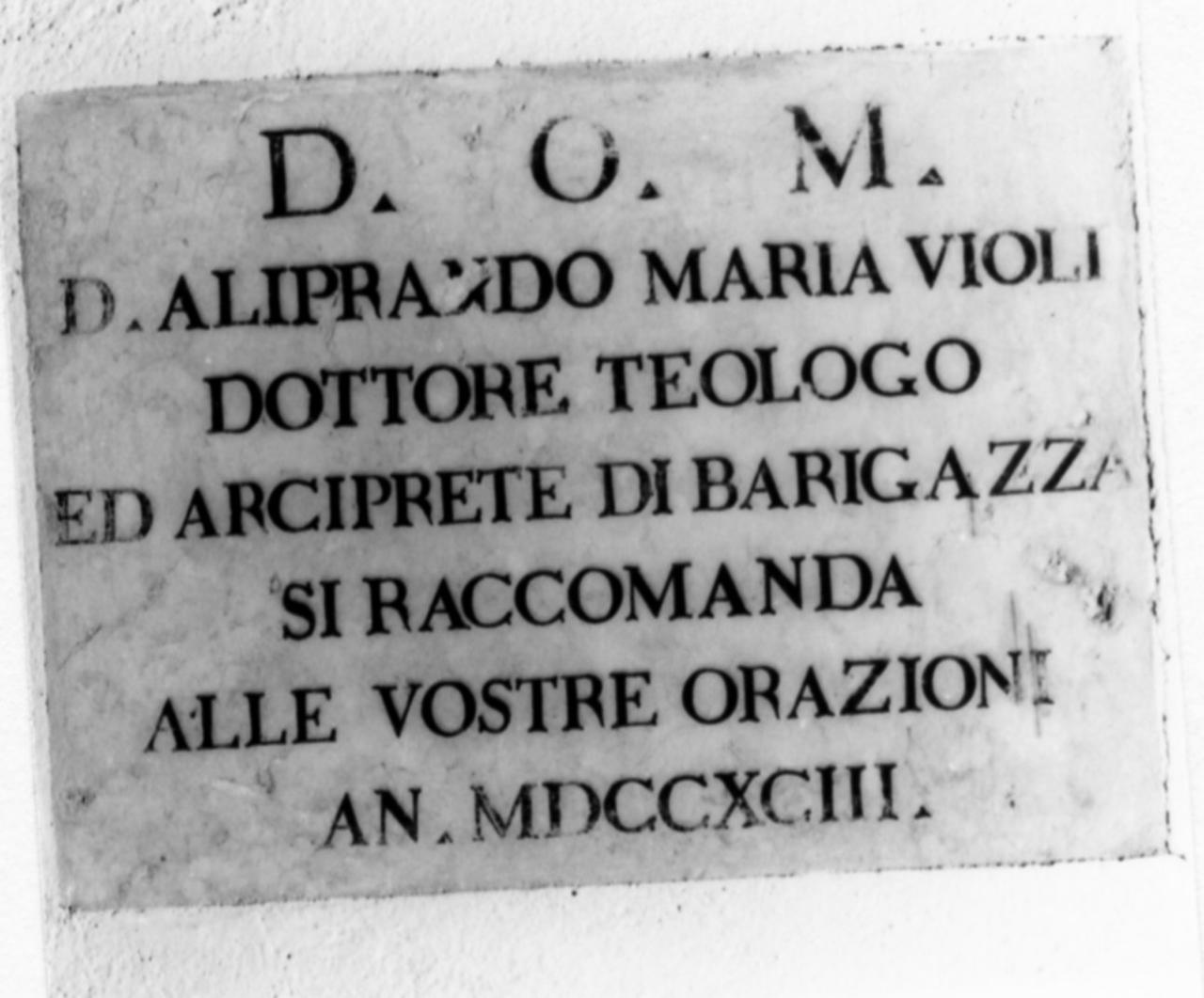 lapide commemorativa - bottega modenese (sec. XVIII)