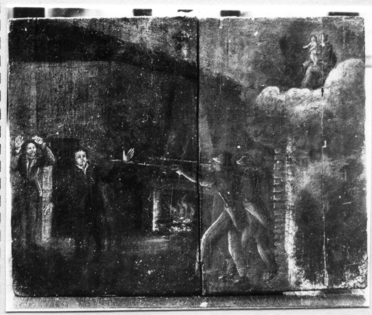 arresto e minaccia armata (ex voto) - ambito modenese (prima metà sec. XIX)