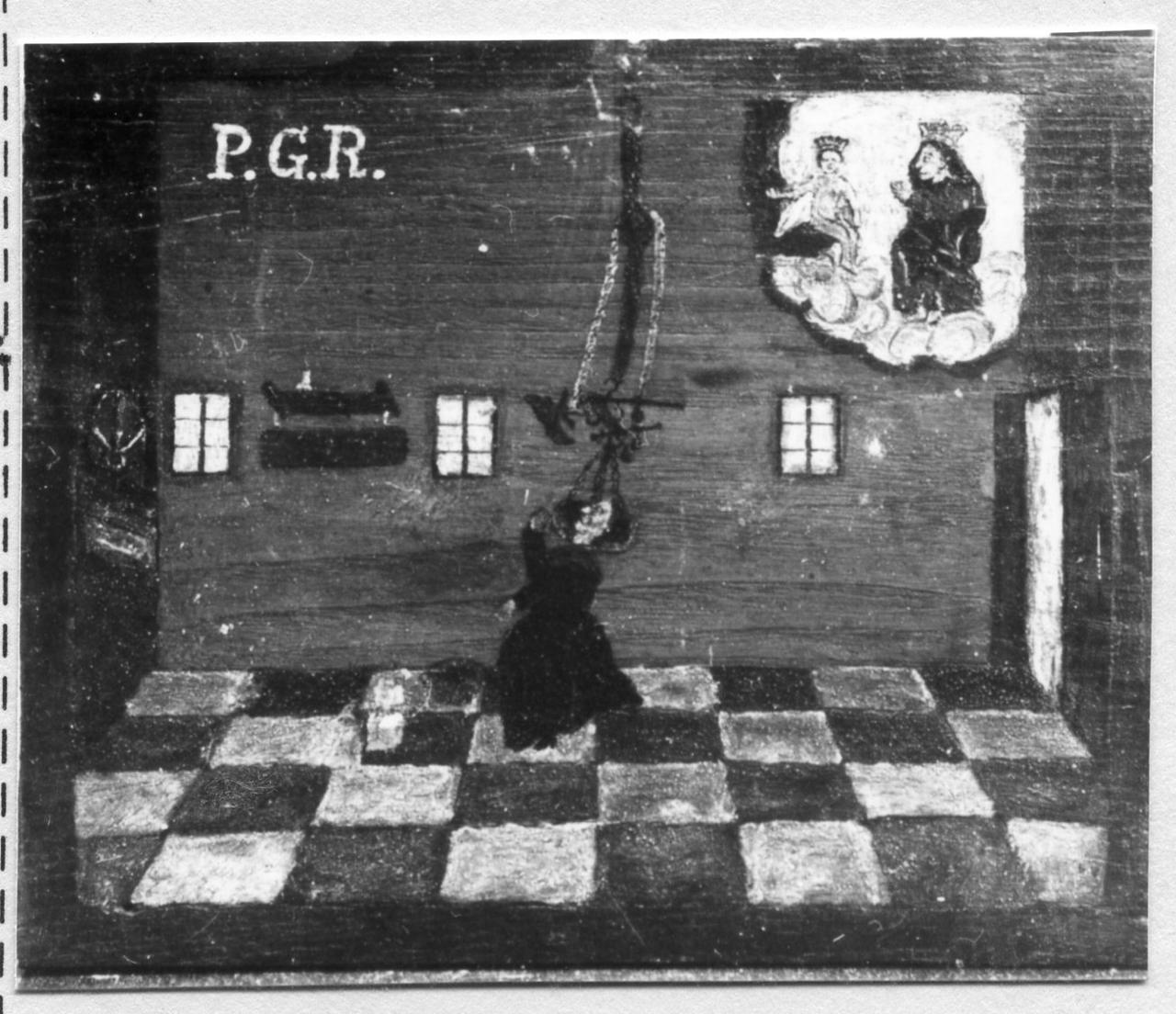 donna colpita da una bilancia (ex voto) - ambito modenese (fine sec. XIX)