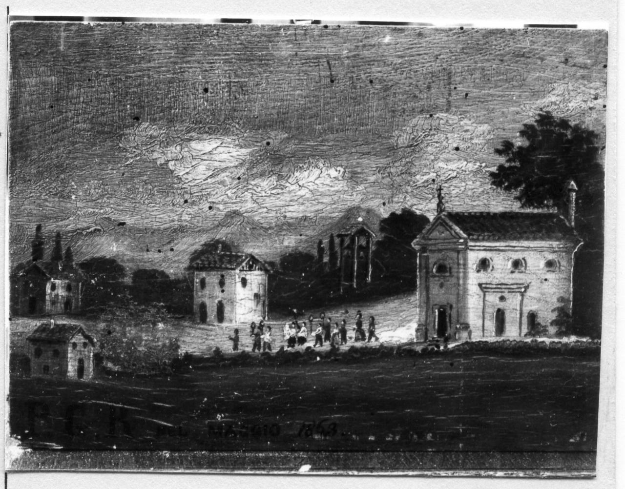 processione a Varana (ex voto) - ambito modenese (sec. XIX)