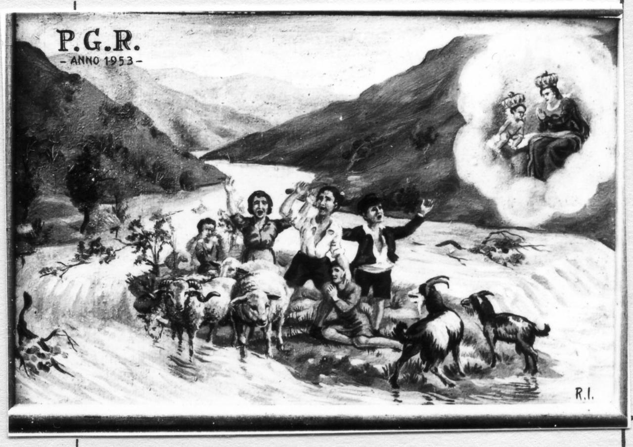 pastori sorpresi da una piena (ex voto) - ambito modenese (sec. XX)