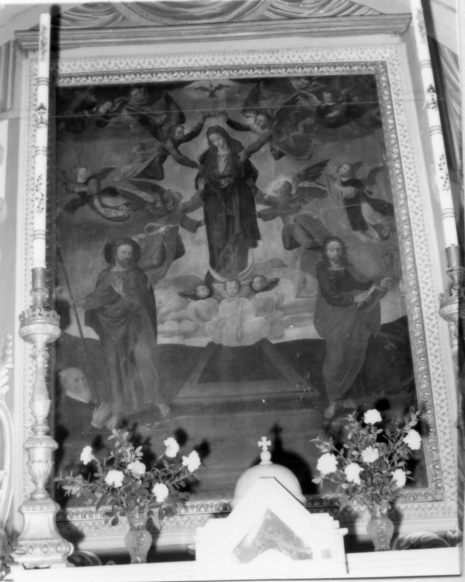assunzione della Madonna con San Giacomo e San Giovanni Evangelista (dipinto) - ambito modenese (fine sec. XVI)