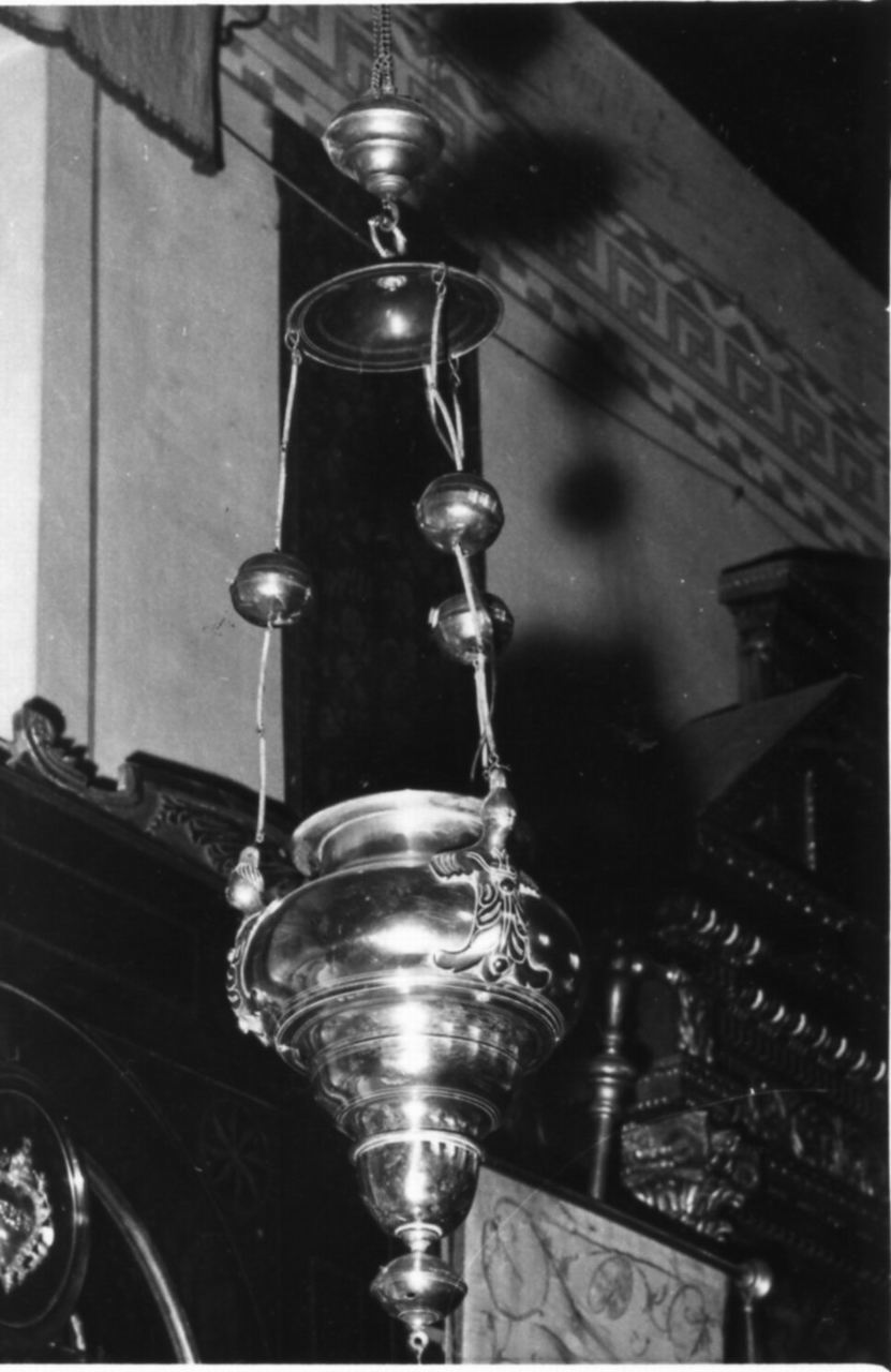 lampada pensile, serie - bottega emiliana (inizio sec. XVIII)