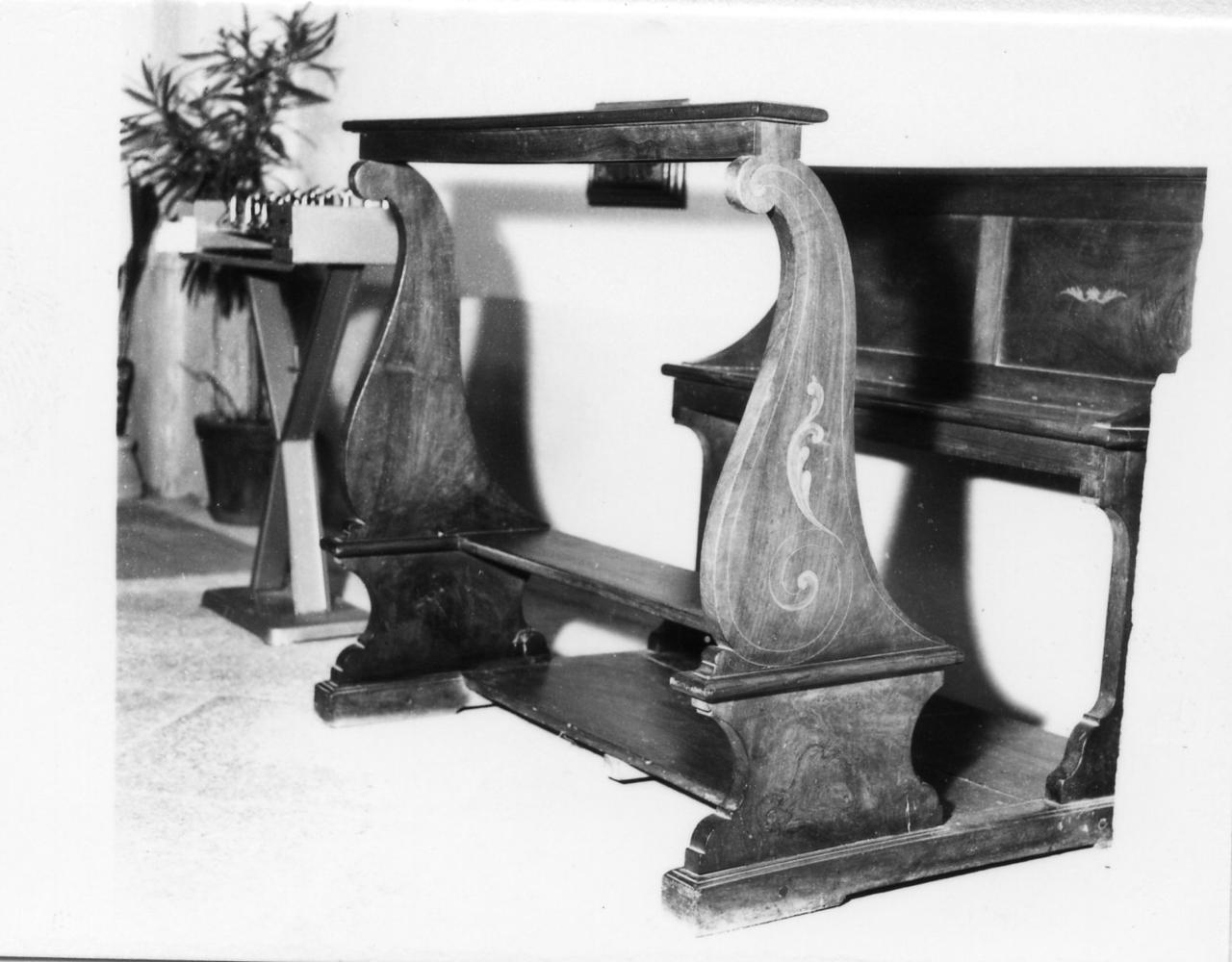 banco da chiesa, serie - bottega modenese (seconda metà sec. XIX)