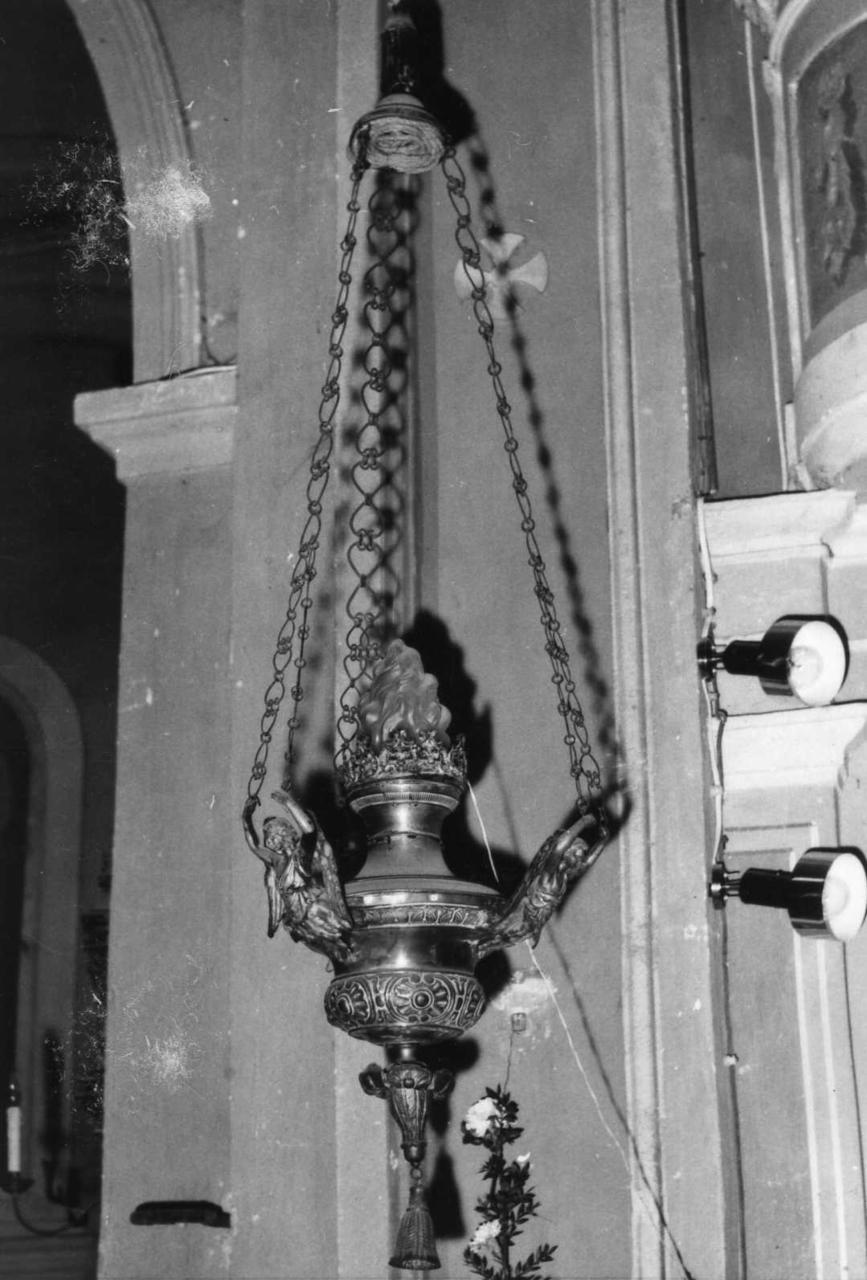 lampada pensile, serie - bottega emiliana (seconda metà sec. XIX)