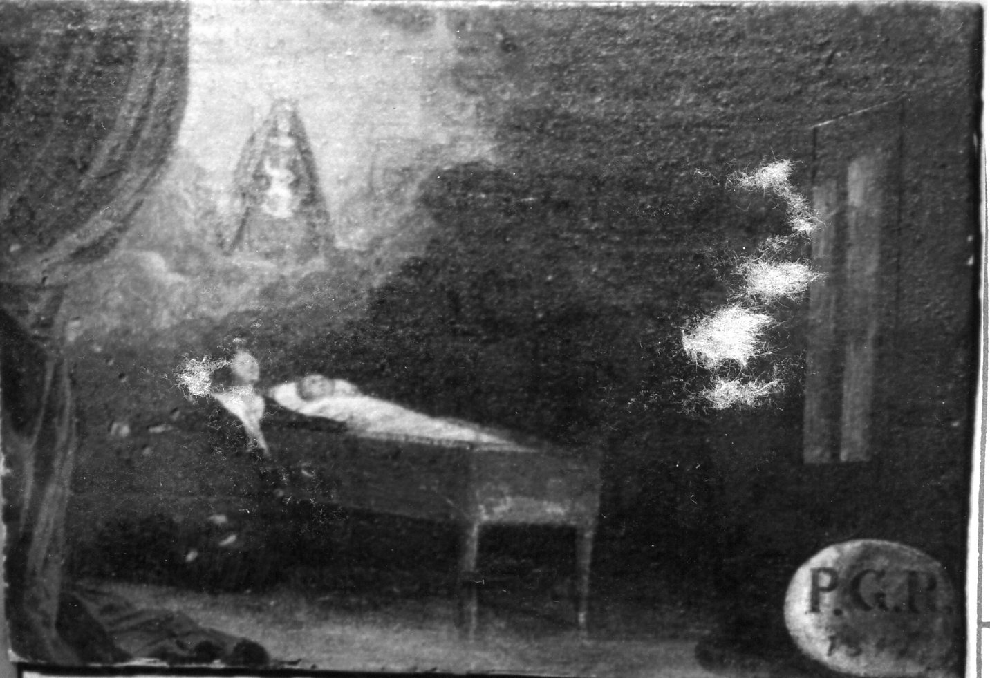 bambino ammalato a letto (ex voto) - ambito modenese (sec. XIX)